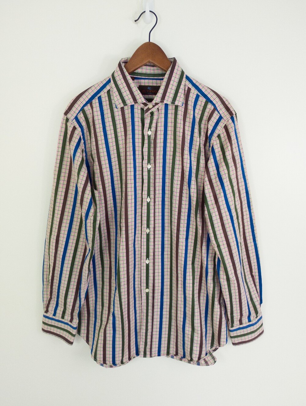 Etro Long Sleeve Striped Button Up Shirt Size 42